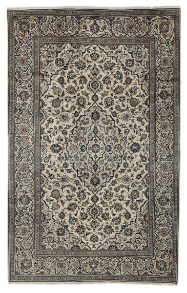 198X316 絨毯 オリエンタル カシャン ブラック/茶色 (ウール, ペルシャ/イラン) Carpetvista