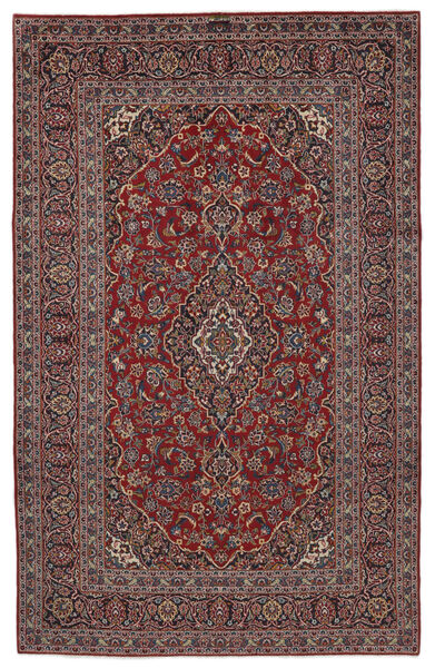 絨毯 オリエンタル カシャン 203X320 ブラック/ダークレッド (ウール, ペルシャ/イラン)