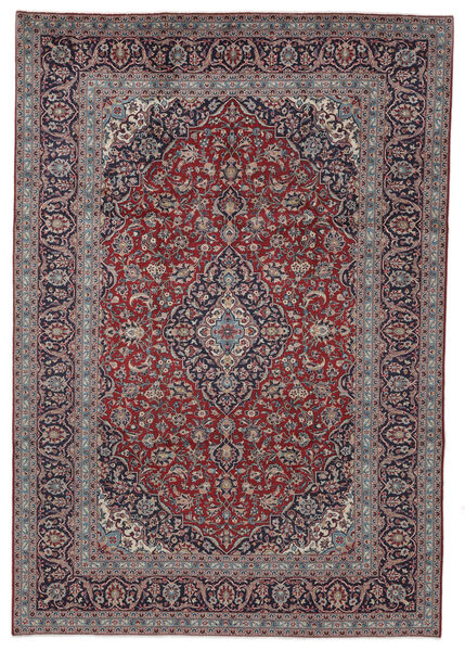 247X355 Tapete Kashan Oriental Castanho/Vermelho Escuro (Lã, Pérsia/Irão) Carpetvista