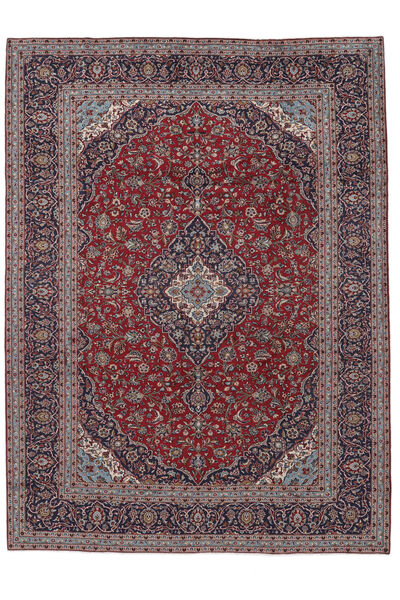 293X399 Alfombra Oriental Keshan Negro/Rojo Oscuro Grande (Lana, Persia/Irán) Carpetvista