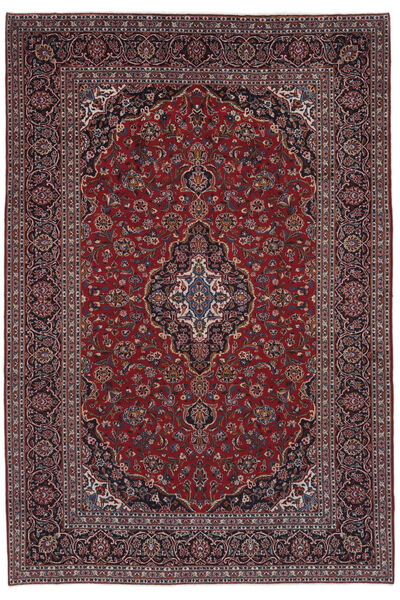 266X393 Χαλι Ανατολής Keshan Μαύρα/Σκούρο Κόκκινο Μεγαλα (Μαλλί, Περσικά/Ιρανικά) Carpetvista