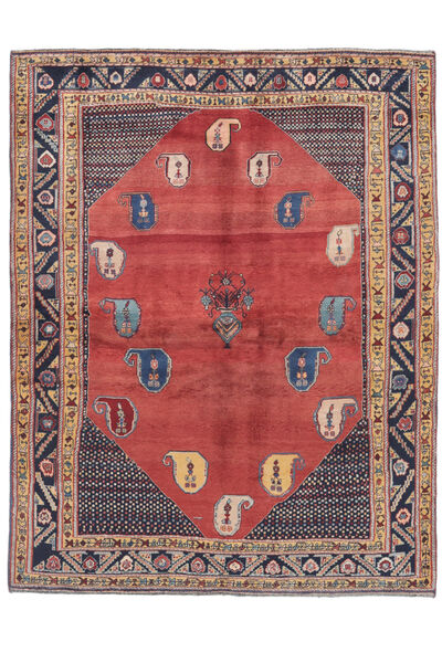 絨毯 ギャッベ キャシュクリ 168X220 ダークレッド/茶色 (ウール, ペルシャ/イラン)