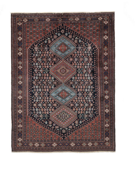 170X232 Yalameh Teppe Orientalsk Svart/Mørk Rød (Ull, Persia/Iran) Carpetvista