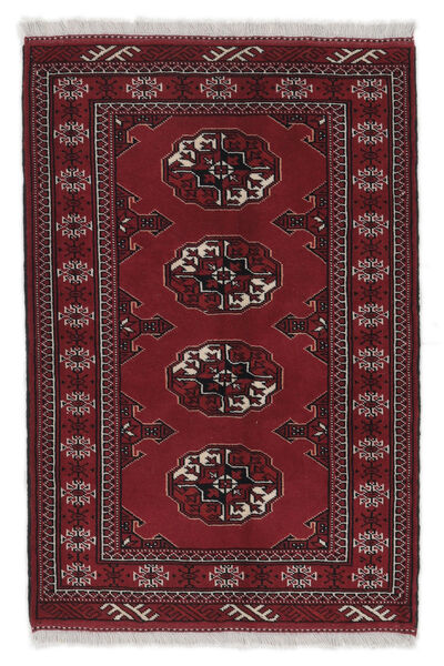 Tapis Persan Turkaman 83X128 Noir/Rouge Foncé (Laine, Perse/Iran)