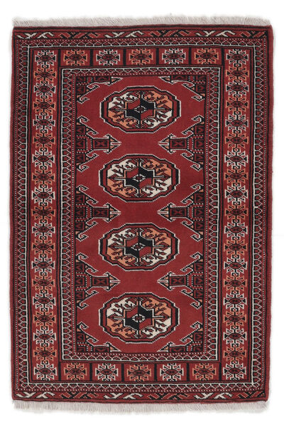  Persischer Turkaman Teppich 82X118 Schwarz/Dunkelrot (Wolle, Persien/Iran)