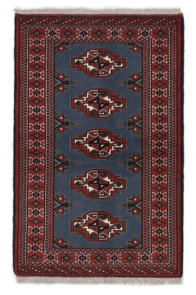 83X129 Dywan Turkmeński Orientalny Czarny/Ciemnoczerwony (Wełna, Persja/Iran) Carpetvista