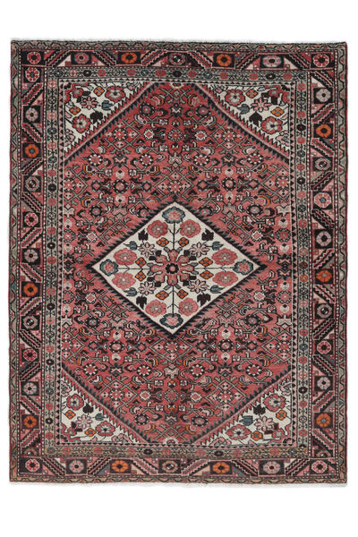 Tapis D'orient Hamadan 155X205 Noir/Rouge Foncé (Laine, Perse/Iran)