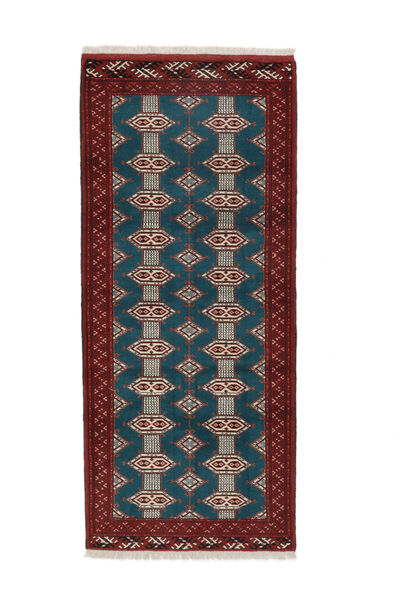 86X198 Tappeto Turkaman Orientale Passatoie Nero/Rosso Scuro (Lana, Persia/Iran) Carpetvista