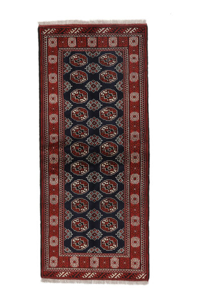 85X198 Koberec Turkaman Orientální Běhoun Černá/Tmavě Červená (Vlna, Persie/Írán) Carpetvista