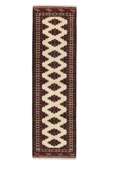  Perzisch Turkaman Vloerkleed 88X296 Tapijtloper Zwart/Bruin (Wol, Perzië/Iran)