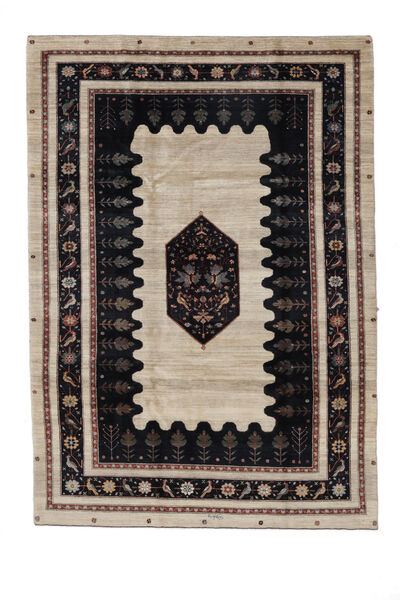 Gabbeh Kashkooli Rug 209X298 Black/Orange Wool, Persia/Iran Carpetvista