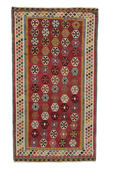 162X296 Tapis Kilim Vintage D'orient De Couloir Rouge Foncé/Marron (Laine, Perse/Iran) Carpetvista