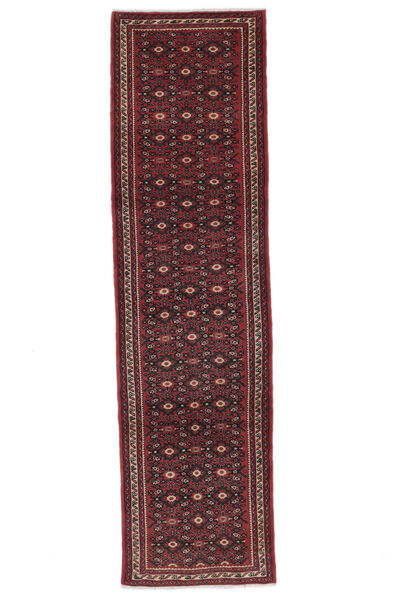  Hosseinabad Tappeto 84X298 Persiano Di Lana Nero/Rosso Scuro Piccolo Carpetvista