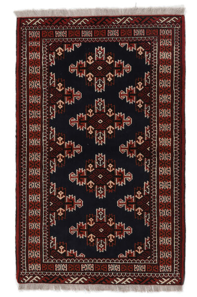 絨毯 トルクメン 87X142 ブラック/茶色 (ウール, ペルシャ/イラン)