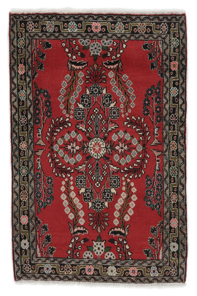 80X120 Χαλι Ανατολής Lillian Μαύρα/Σκούρο Κόκκινο (Μαλλί, Περσικά/Ιρανικά) Carpetvista