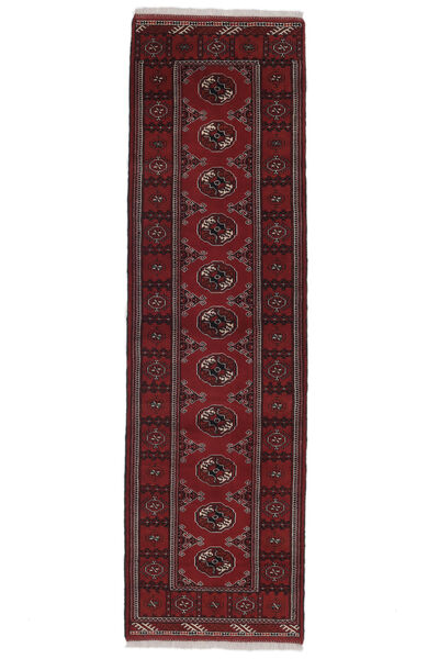 Tapis Turkaman 84X288 De Couloir Noir/Rouge Foncé (Laine, Perse/Iran)