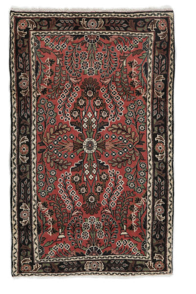 80X130 絨毯 オリエンタル リリアン ブラック/ダークレッド (ウール, ペルシャ/イラン) Carpetvista
