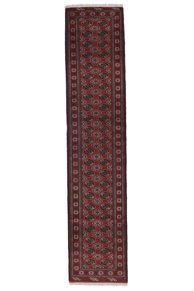 絨毯 ペルシャ トルクメン 80X378 廊下 カーペット ブラック/ダークレッド (ウール, ペルシャ/イラン)