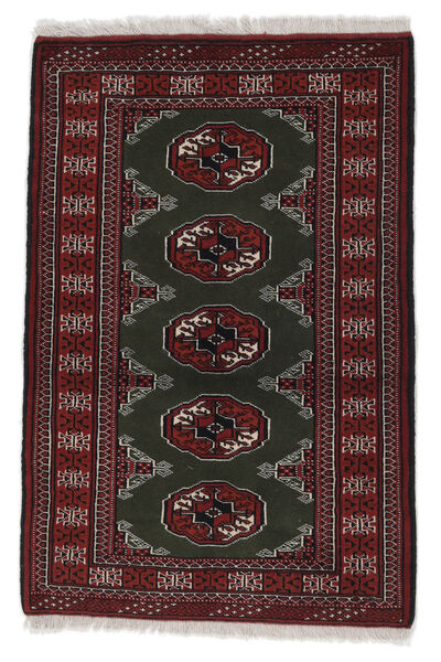 82X124 Dywan Orientalny Turkmeński Czarny/Ciemnoczerwony (Wełna, Persja/Iran) Carpetvista