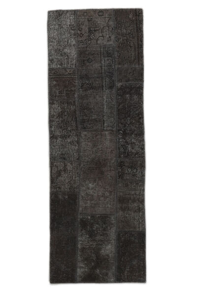  Patchwork Rug 71X206 Vintage Persian Wool Black Small Carpetvista
