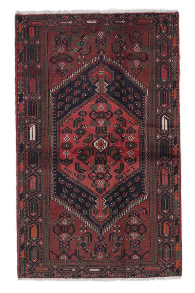 Hamadan Rug 124X200 Black/Dark Red (Wool, Persia/Iran)