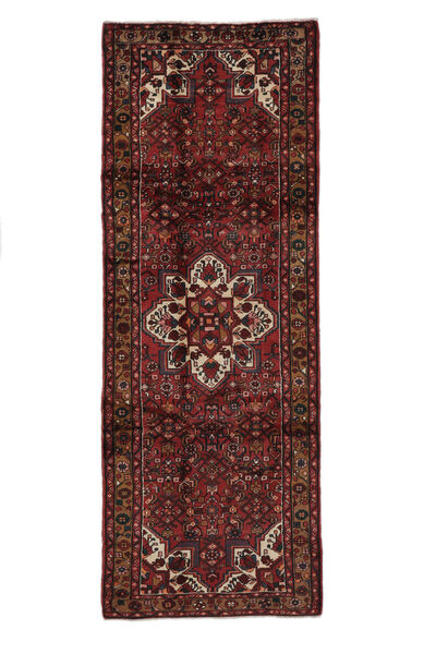 117X320 Dywan Hosseinabad Orientalny Chodnikowy Czarny/Ciemnoczerwony (Wełna, Persja/Iran) Carpetvista