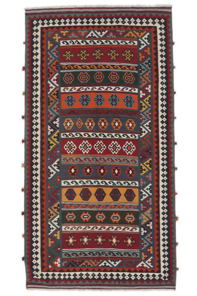  Kilim Vintage Rug 156X288 Vintage Persian Wool Black/Dark Red Small Carpetvista