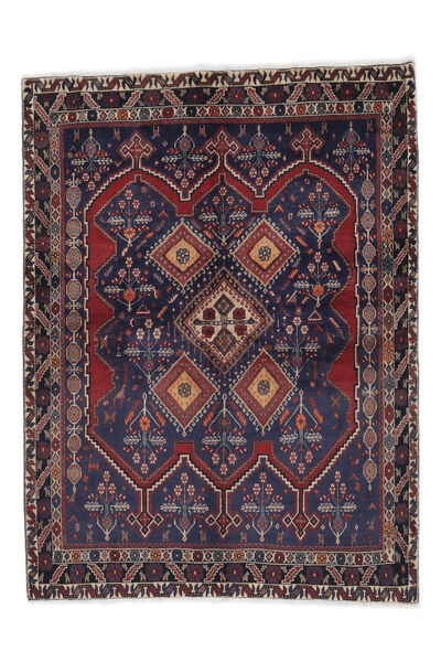 160X217 Tapete Oriental Afshar Preto/Vermelho Escuro (Lã, Pérsia/Irão) Carpetvista