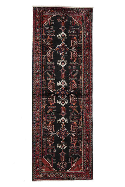 103X303 Hamadan Rug Oriental Runner
 Black/Dark Red (Wool, Persia/Iran)