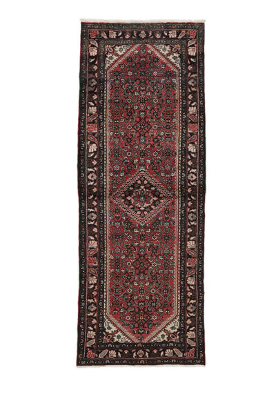 112X300 Tapis Hosseinabad D'orient De Couloir Noir/Rouge Foncé (Laine, Perse/Iran) Carpetvista
