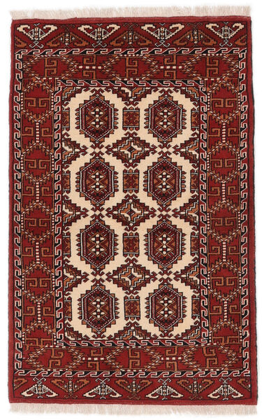 83X126 Alfombra Turkaman Oriental Negro/Rojo Oscuro (Lana, Persia/Irán) Carpetvista