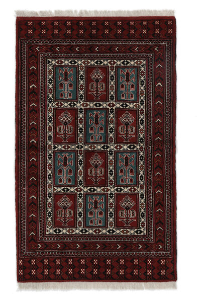 84X137 絨毯 オリエンタル トルクメン ブラック/茶色 (ウール, ペルシャ/イラン) Carpetvista