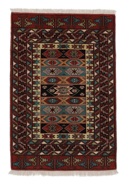  Perzisch Turkaman Vloerkleed 84X122 Zwart/Bruin (Wol, Perzië/Iran)