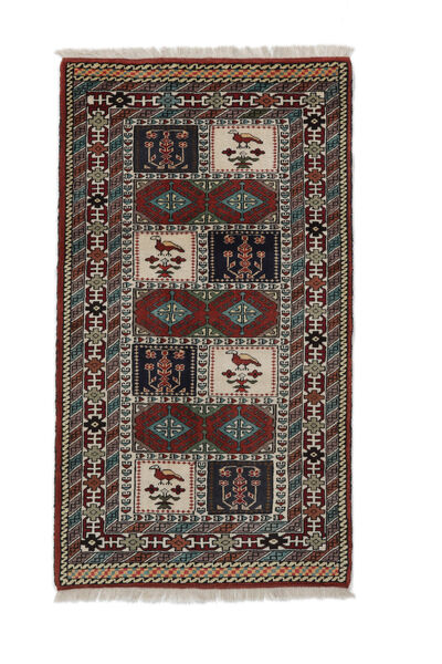  Turkaman Rug 77X135 Persian Wool Black/Orange Small Carpetvista