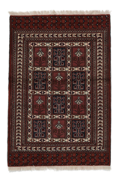 85X122 絨毯 オリエンタル トルクメン ブラック/茶色 (ウール, ペルシャ/イラン) Carpetvista