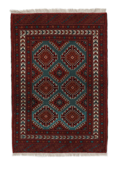 86X125 Turkaman Vloerkleed Oosters Zwart/Donkerrood (Wol, Perzië/Iran) Carpetvista