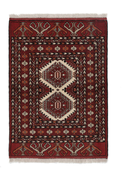 Tapis Turkaman 84X118 Noir/Rouge Foncé (Laine, Perse/Iran)