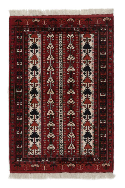 Turkaman Rug 85X124 Black/Brown Wool, Persia/Iran Carpetvista