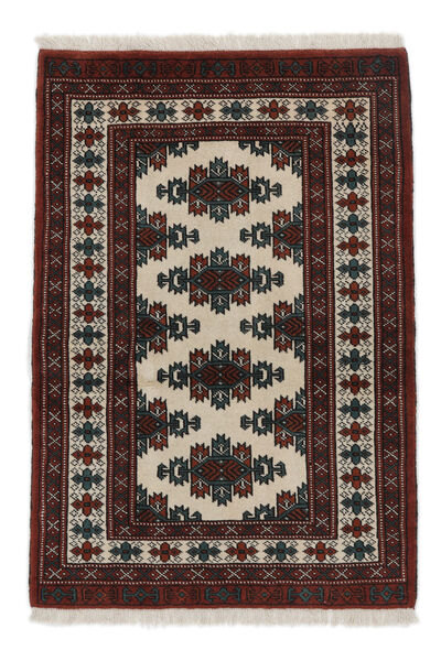 84X122 Dywan Orientalny Turkmeński Czarny/Pomarańczowy (Wełna, Persja/Iran) Carpetvista