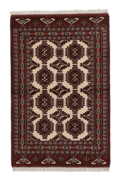 83X124 絨毯 オリエンタル トルクメン ブラック/茶色 (ウール, ペルシャ/イラン) Carpetvista