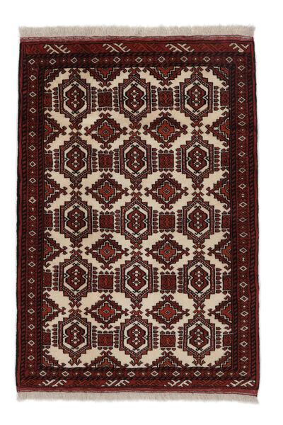  Persischer Turkaman Teppich 90X130 Schwarz/Braun Carpetvista
