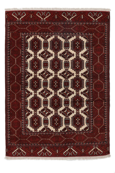 138X190 Alfombra Oriental Turkaman Negro/Marrón (Lana, Persia/Irán) Carpetvista