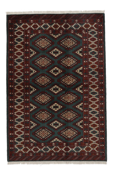 136X202 Dywan Turkmeński Orientalny Czarny/Brunatny (Wełna, Persja/Iran) Carpetvista