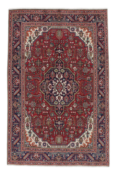  Orientalisk Tabriz Matta 198X295 Mörkröd/Svart Ull, Persien/Iran Carpetvista