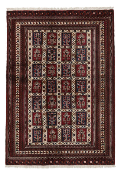  Persian Turkaman Rug 138X196 Black/Brown Carpetvista
