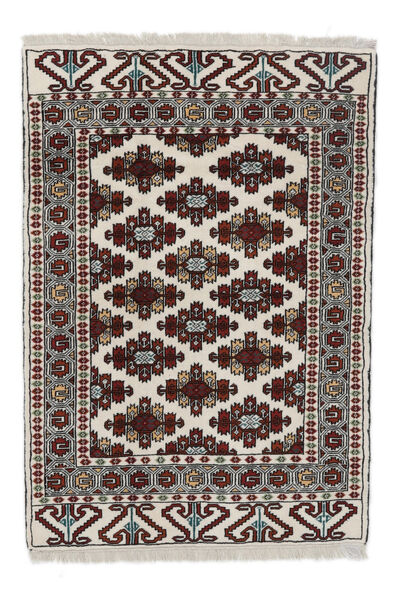  Orientalischer Turkaman Teppich 100X145 Schwarz/Orange Wolle, Persien/Iran Carpetvista