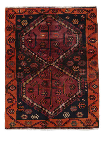 絨毯 ロリ 143X184 黒/深紅色の (ウール, ペルシャ/イラン)