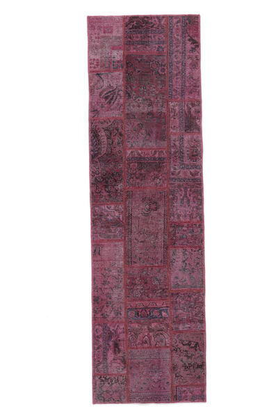  76X259 Patchwork Teppich Läufer Dunkelrosa/Dunkelrot Persien/Iran Carpetvista