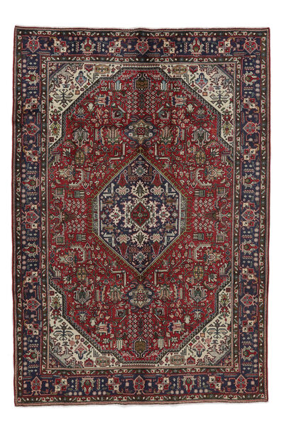  204X303 Tabriz Teppe Svart/Mørk Rød Persia/Iran Carpetvista