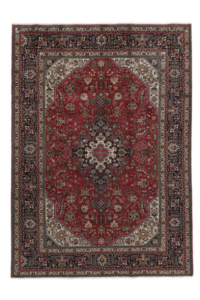絨毯 タブリーズ 204X288 ブラック/茶色 (ウール, ペルシャ/イラン)